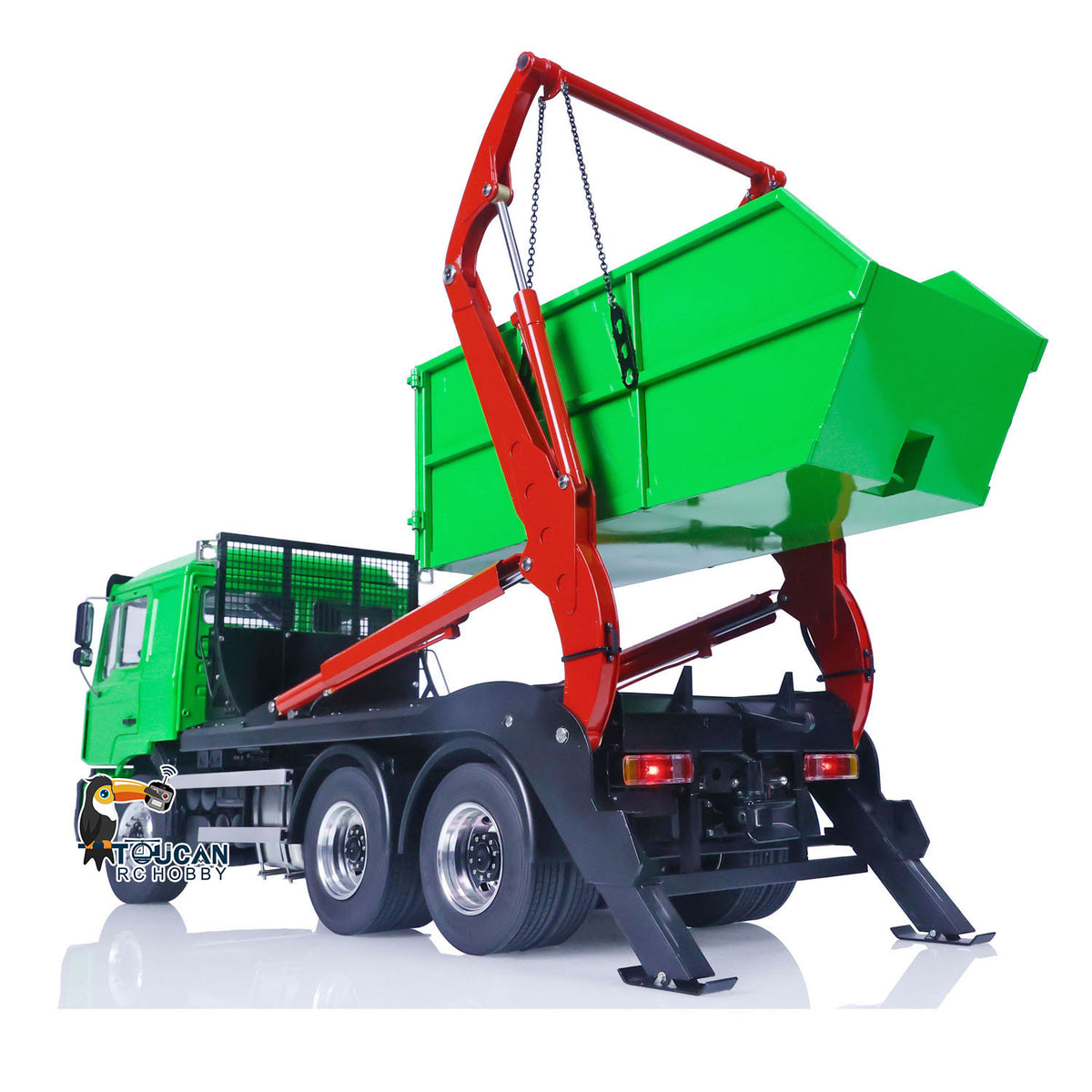 JX Model Metal 1/14 6*4 RC Hydraulic Skip Loader VL18U F2000 Swing Arm Dump Truck with PL18EV Lite Radio System 2Speed Gearbox