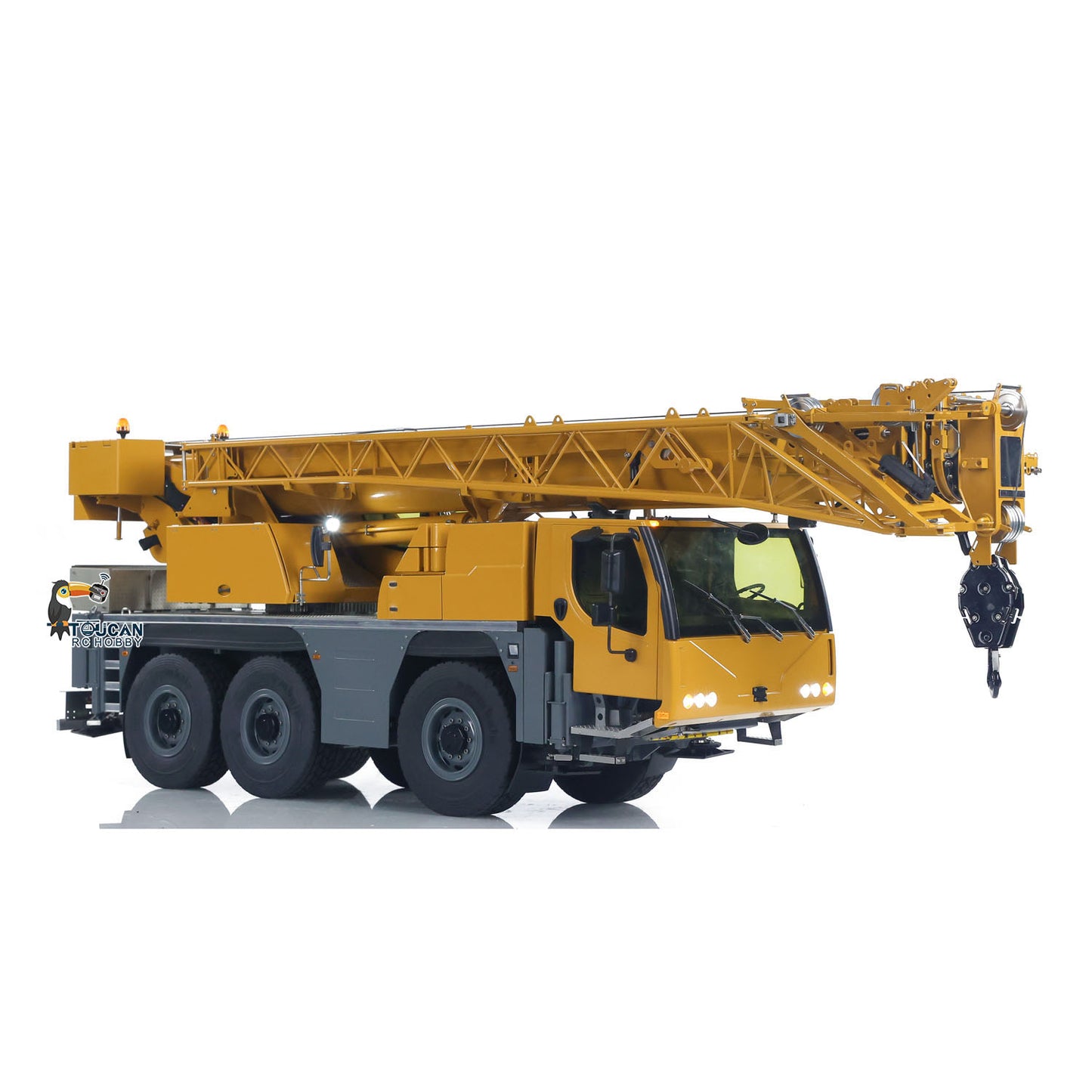 Eyewhale 1/14 All Terrain Remote Control Hydraulic Mobile Crane Truck D1050 Ready to Run FlySky PL18EV Sound Light System
