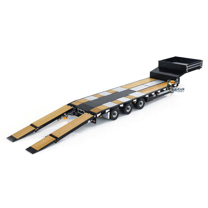 1/14 LESU Metal Trailer Model Kit W/Hydraulic Lifting Tail Board Reversing Valve ESC Motor For Remote Control Tractor Truck