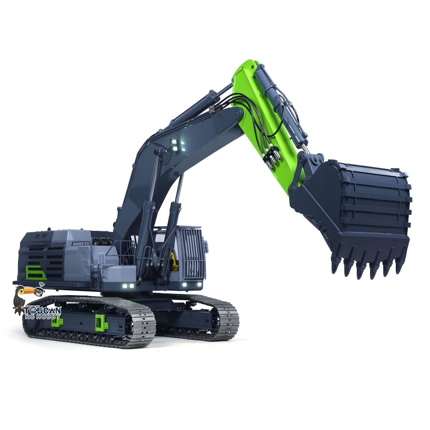 RTR 1/12 Remote Control Hydraulic Excavator 395F Heavy Duty Machine Metal 6CH Valves RC Digger Brushless Motor ESC Quick Coupler