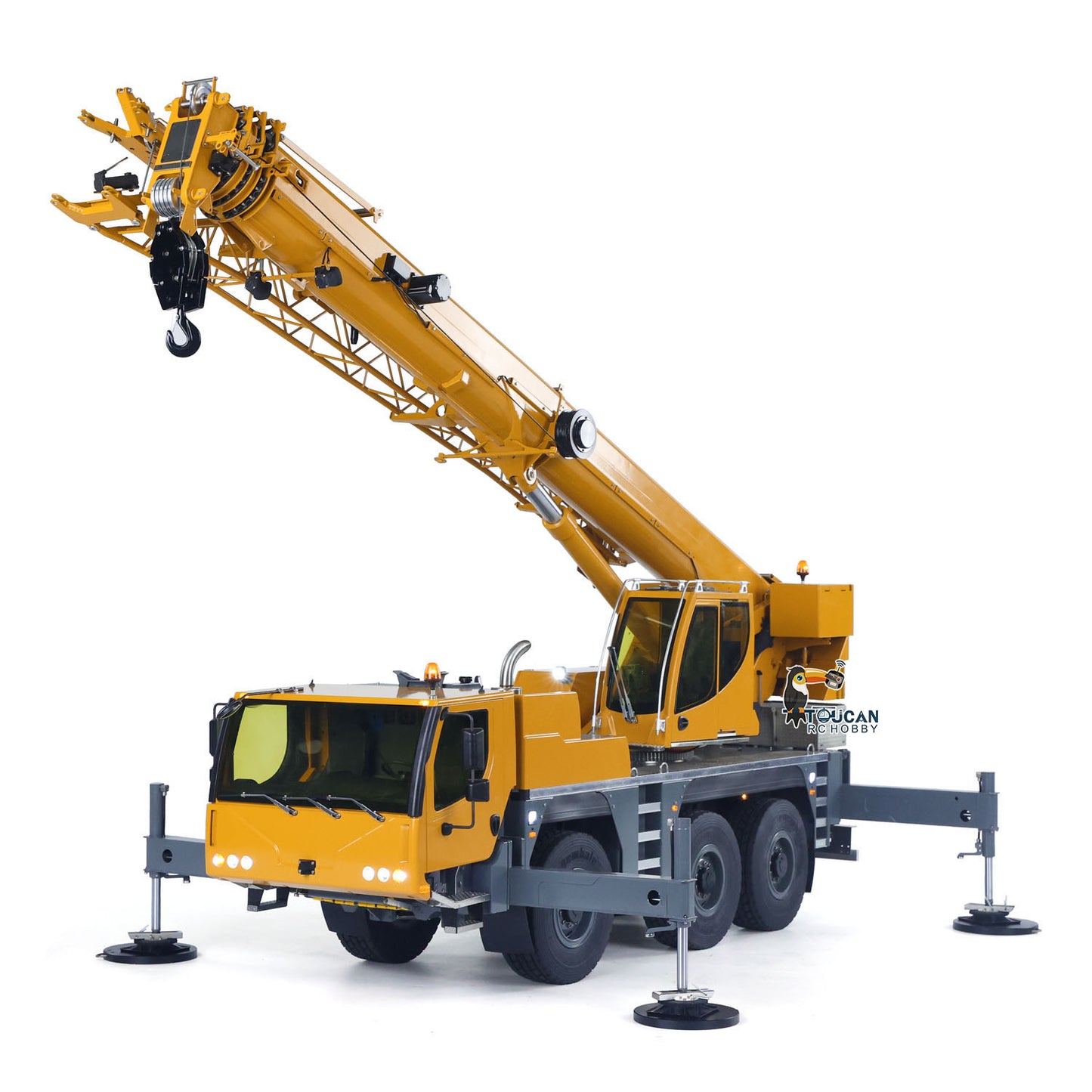 Eyewhale 1/14 All Terrain Remote Control Hydraulic Mobile Crane Truck D1050 Ready to Run FlySky PL18EV Sound Light System