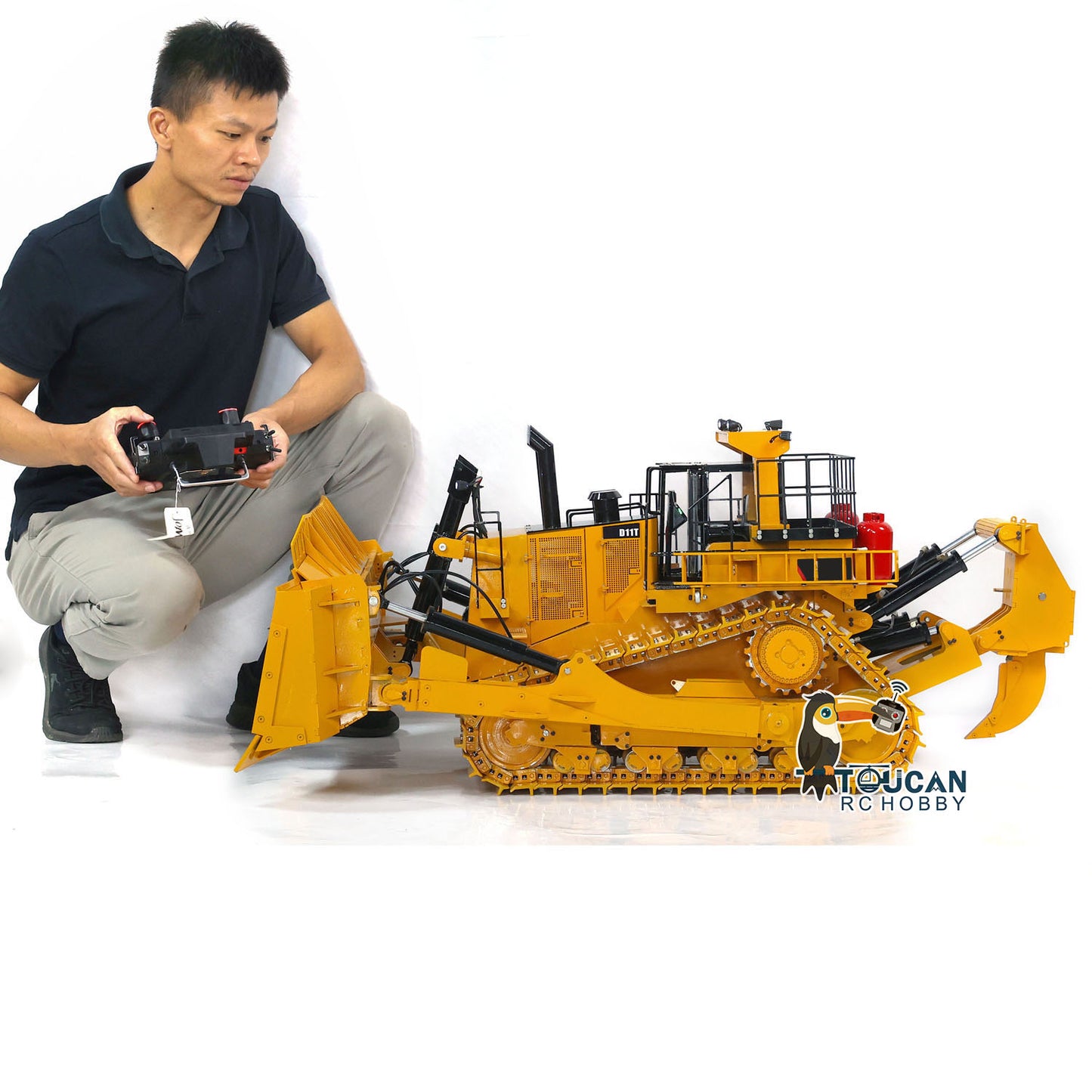 1/10 D11T RC Hydraulische RTR Bulldozer Heavy Duty Riesen Fernbedienung Bulldozer Mit 3 Pflüge Elektrische Leiter