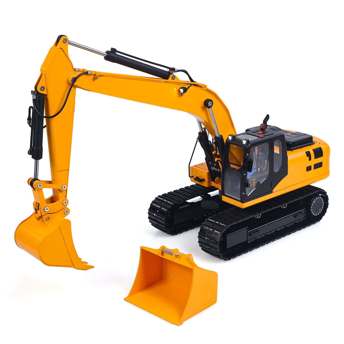 RTR Metal 1/12 Hydraulic Remote Control Excavator 323GX 3 Way Valve RC Digger Model Quick Coupler Flysky ST8 Radio Battery