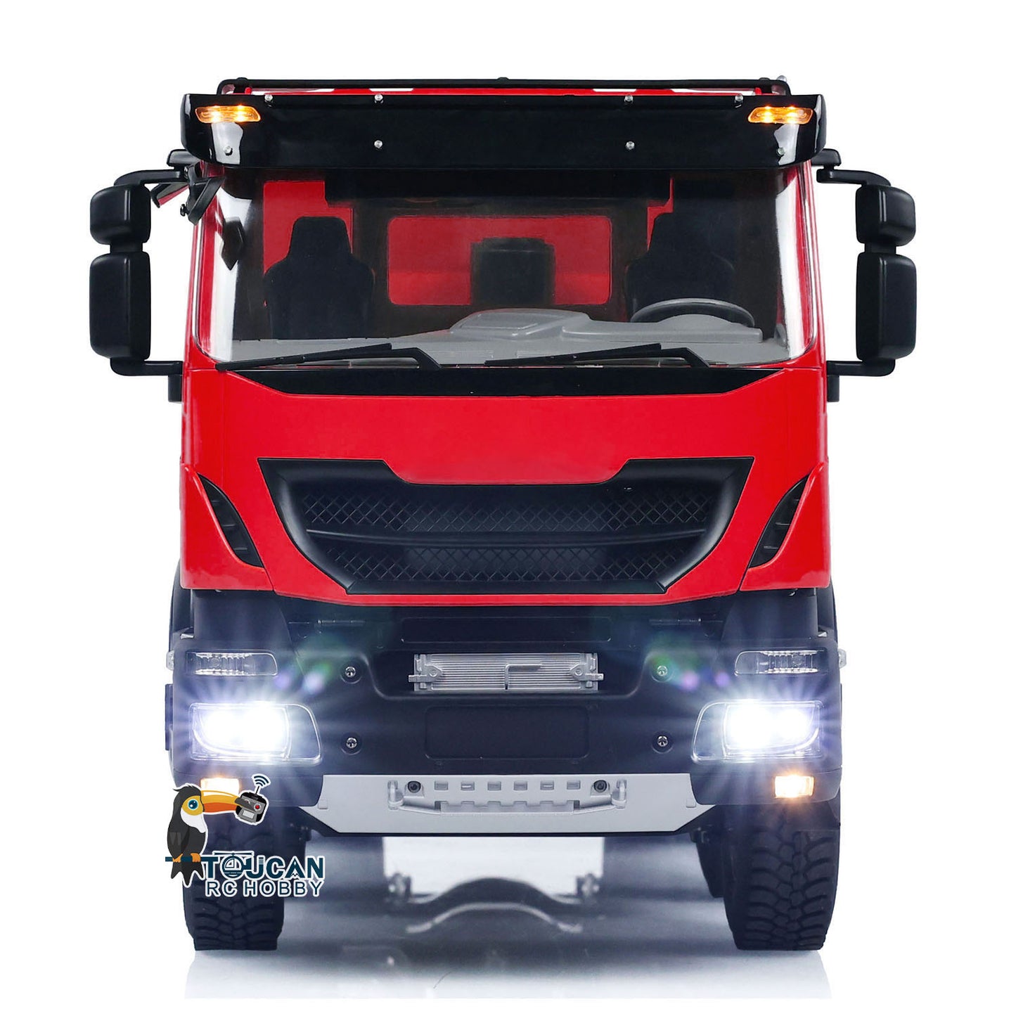 Camion à benne basculante hydraulique PNP assemblé peint en métal 1/14 8x4 avec système sonore et lumineux