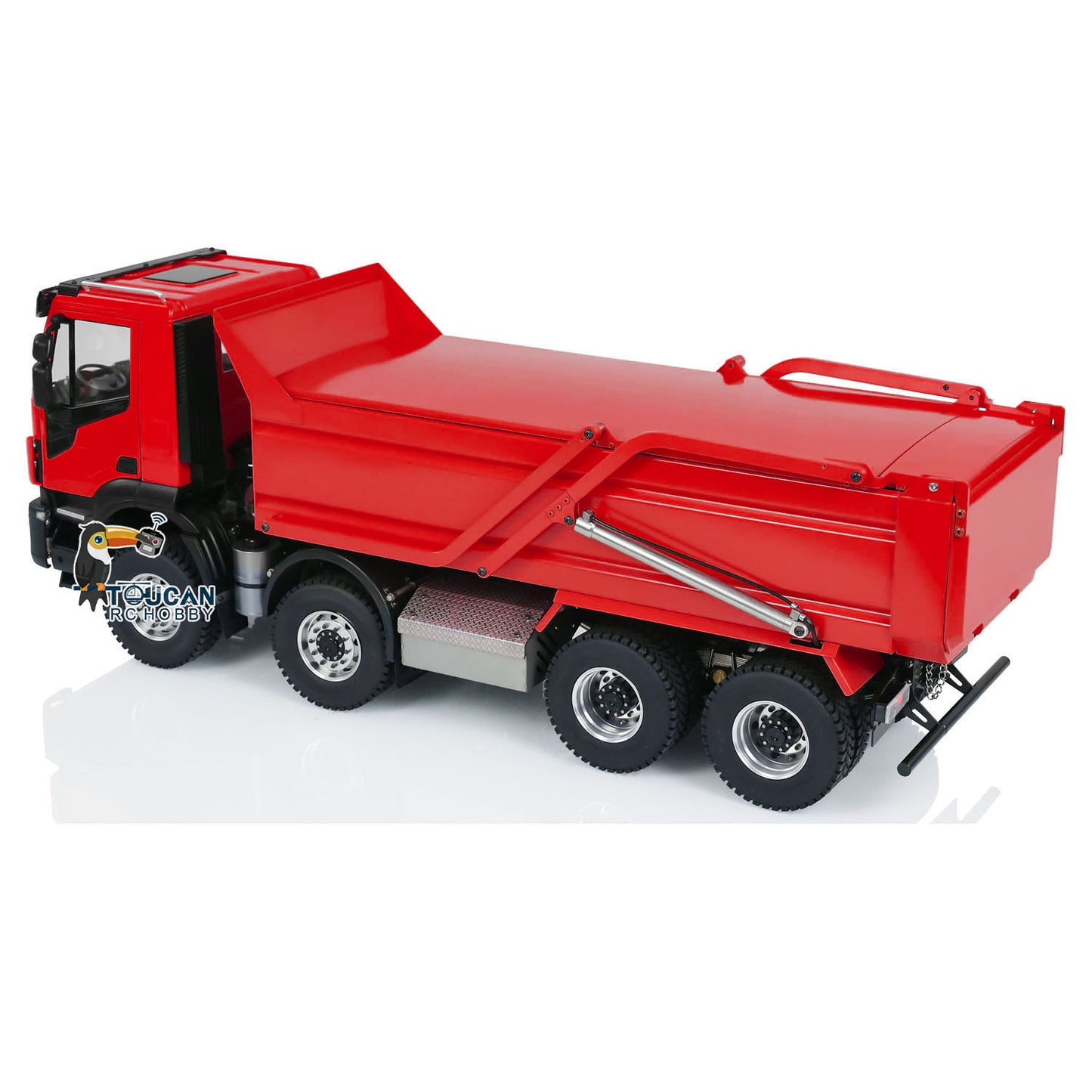 Camion à benne basculante hydraulique PNP assemblé peint en métal 1/14 8x4 avec système sonore et lumineux