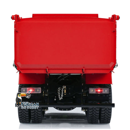 Camion à benne basculante hydraulique PNP assemblé peint en métal 1/14 8x4 avec système sonore et lumineux