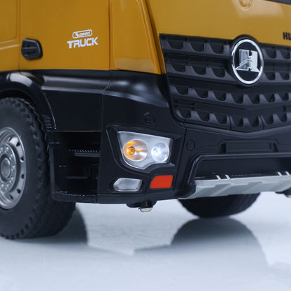 ONLY ONE US STOCK HUINA 1/14 Electric RC Dump Truck 573 Remote Control Tipper Model Vehicle Flowing Water Light Sound Effect 2.4G Radio Battery