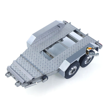 JX Model 1/14 ET2 2Axles Trailer For E20 Remote Control Excavator Support Legs Stainless Steel Tailboard Almost Assembled