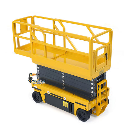 1/14 CNC Metal Remote Control Hydraulic Aerial Work Platform Self-propelled RC Model Reversing Sound Rotating Light Battery