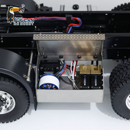 Camion à benne basculante hydraulique PNP assemblé peint en métal 1/14 8x4 avec système sonore et lumineux