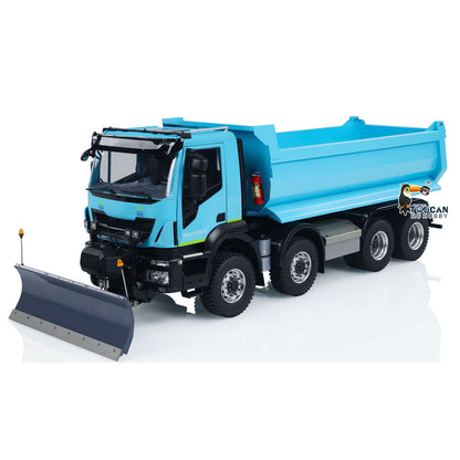 Metal 1/14 Hydraulic RC Dump Truck 8x8 RC Tipper Car Snow Blade