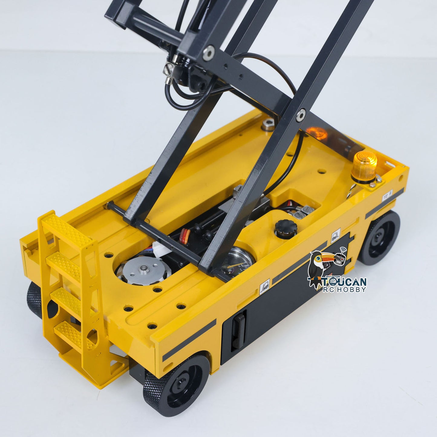 CUT 1/14 Metal Hydraulic Scissor Lift RC Platform Truck TOUCAN Paint Ready to Run Motor ESC Servo I6S Radio Adults Collection