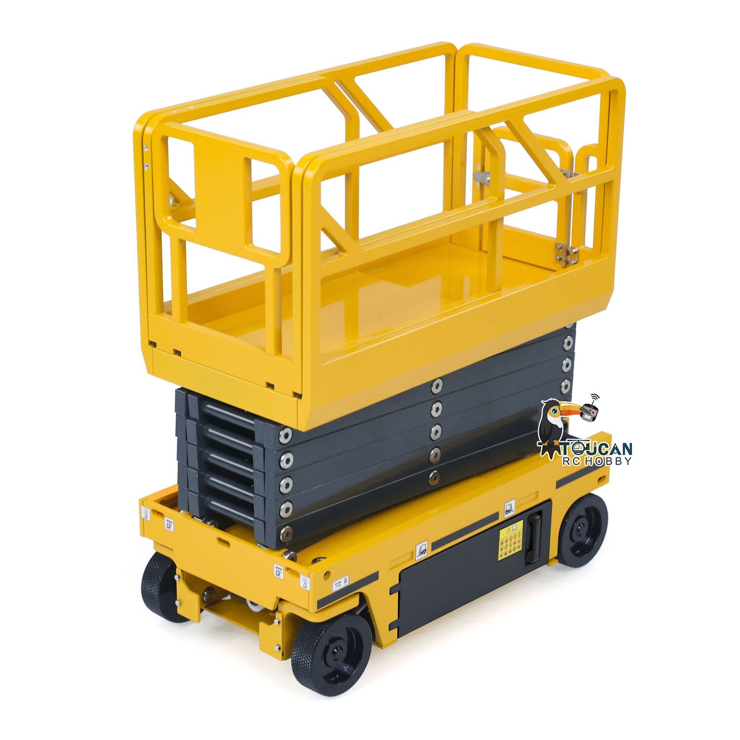 1/14 CNC Metal Remote Control Hydraulic Aerial Work Platform Self-propelled RC Model Reversing Sound Rotating Light Battery