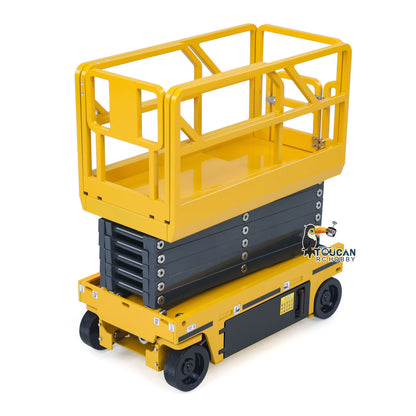 1/14 CNC Metal Remote Control Hydraulic Aerial Work Platform Self-propelled RC Model Reversing Sound Rotating Light Battery