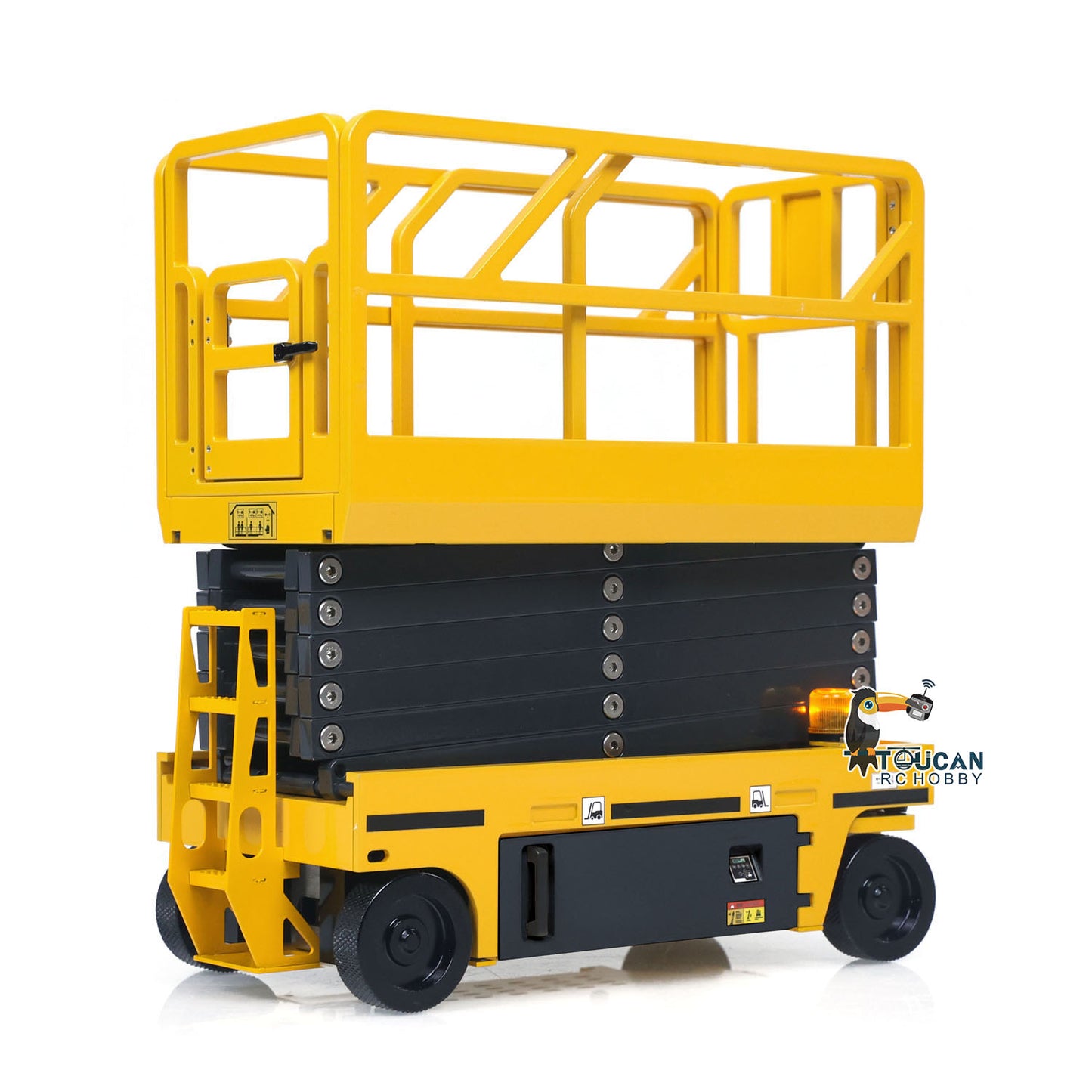 1/14 CNC Metal Remote Control Hydraulic Aerial Work Platform Self-propelled RC Model Reversing Sound Rotating Light Battery