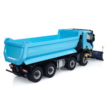 Camion à benne basculante hydraulique RC en métal 1/14 8x8 RC Voiture à benne basculante Lame à neige