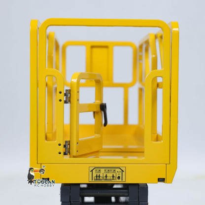 1/14 CNC Metal Remote Control Hydraulic Aerial Work Platform Self-propelled RC Model Reversing Sound Rotating Light Battery