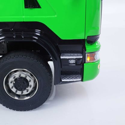 1/14 8*8 RC Hydraulic Dumper Radio Controlled Roll On Off Tipper SC 770S RC Lorry Vehicle Metal Drive Shafts Center Differential FlySky ST8 Radio