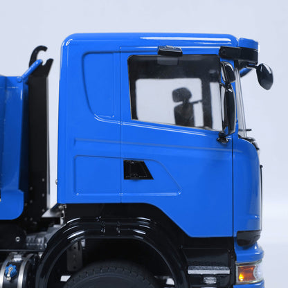 1/14 8*8 RC Hydraulic Dumper Radio Controlled Roll On Off Tipper SC 770S RC Lorry Vehicle Metal Drive Shafts Center Differential FlySky ST8 Radio