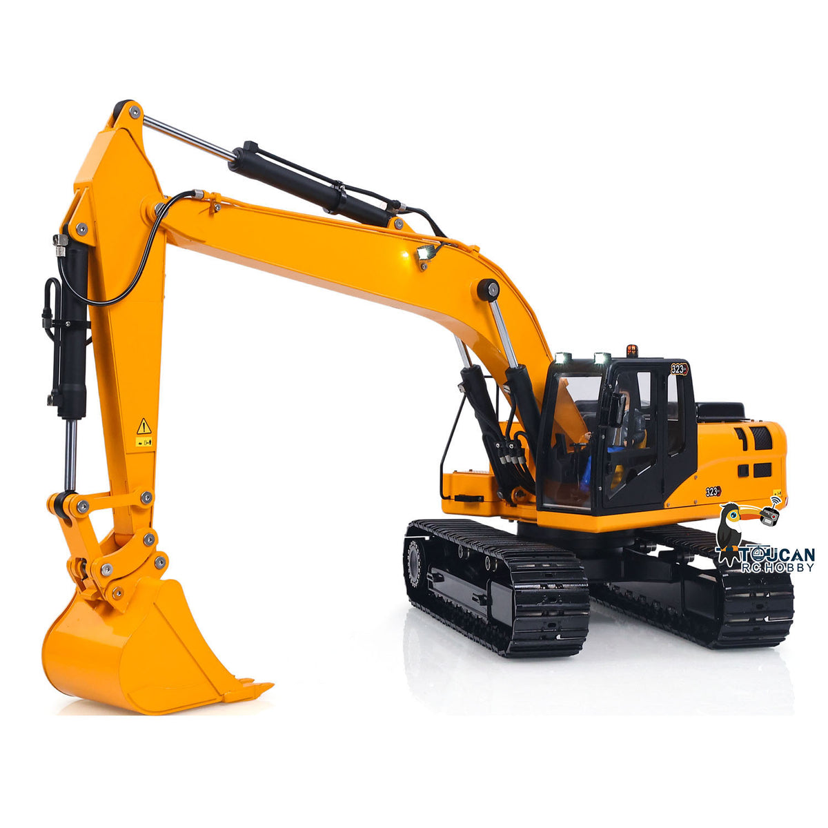 Fast Free Shipping for EU RTR Metal 1/12 Hydraulic Remote Control Excavator 323GX 3 Way Valve RC Digger Model Quick Coupler Flysky ST8 Radio Battery