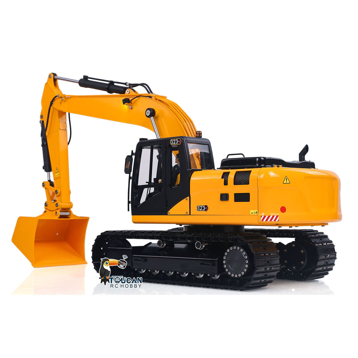 Fast Free Shipping for EU RTR Metal 1/12 Hydraulic Remote Control Excavator 323GX 3 Way Valve RC Digger Model Quick Coupler Flysky ST8 Radio Battery