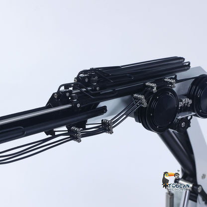 4151 AK Metal 1/14 RC Tractor Truck with Hydraulic Crane Fly Jib Arm Bucket 6*6 Remote Control Farm Car 3Speed Model Lorry Sound