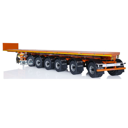 NOOXION 1/14 Fury Bear Metal 6 Axles Flat Trailer for Remote Controlled Tractor Truck