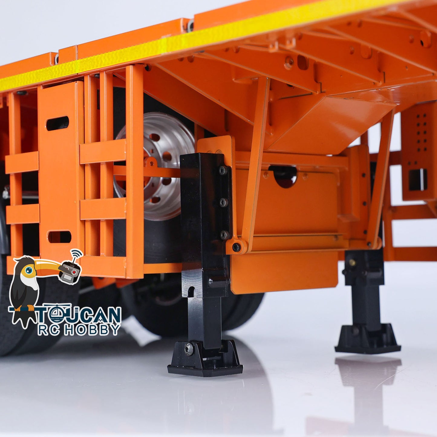 NOOXION 1/14 Fury Bear Metal 6 Axles Flat Trailer for Remote Controlled Tractor Truck