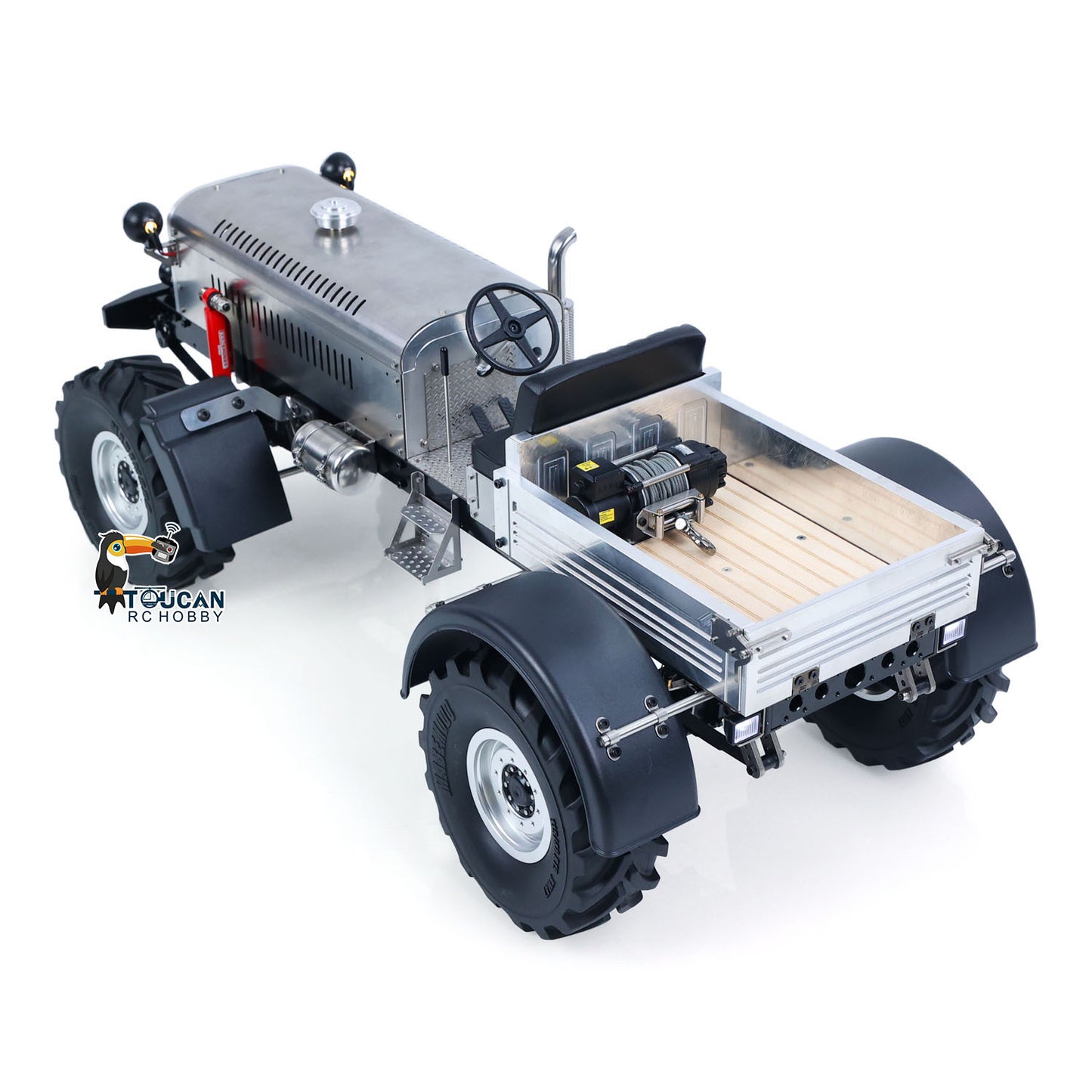 MD 4WD 1/10 Metal RC Tractor MD009 Remote Control Off Road Car Dual Motor Winch Axles Diff Lock Radio Light System No Battery
