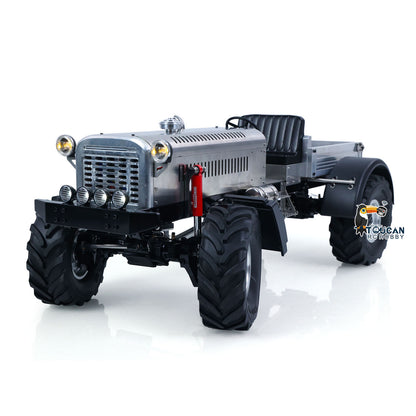 MD 4WD 1/10 Metal RC Tractor MD009 Remote Control Off Road Car Dual Motor Winch Axles Diff Lock Radio Light System No Battery