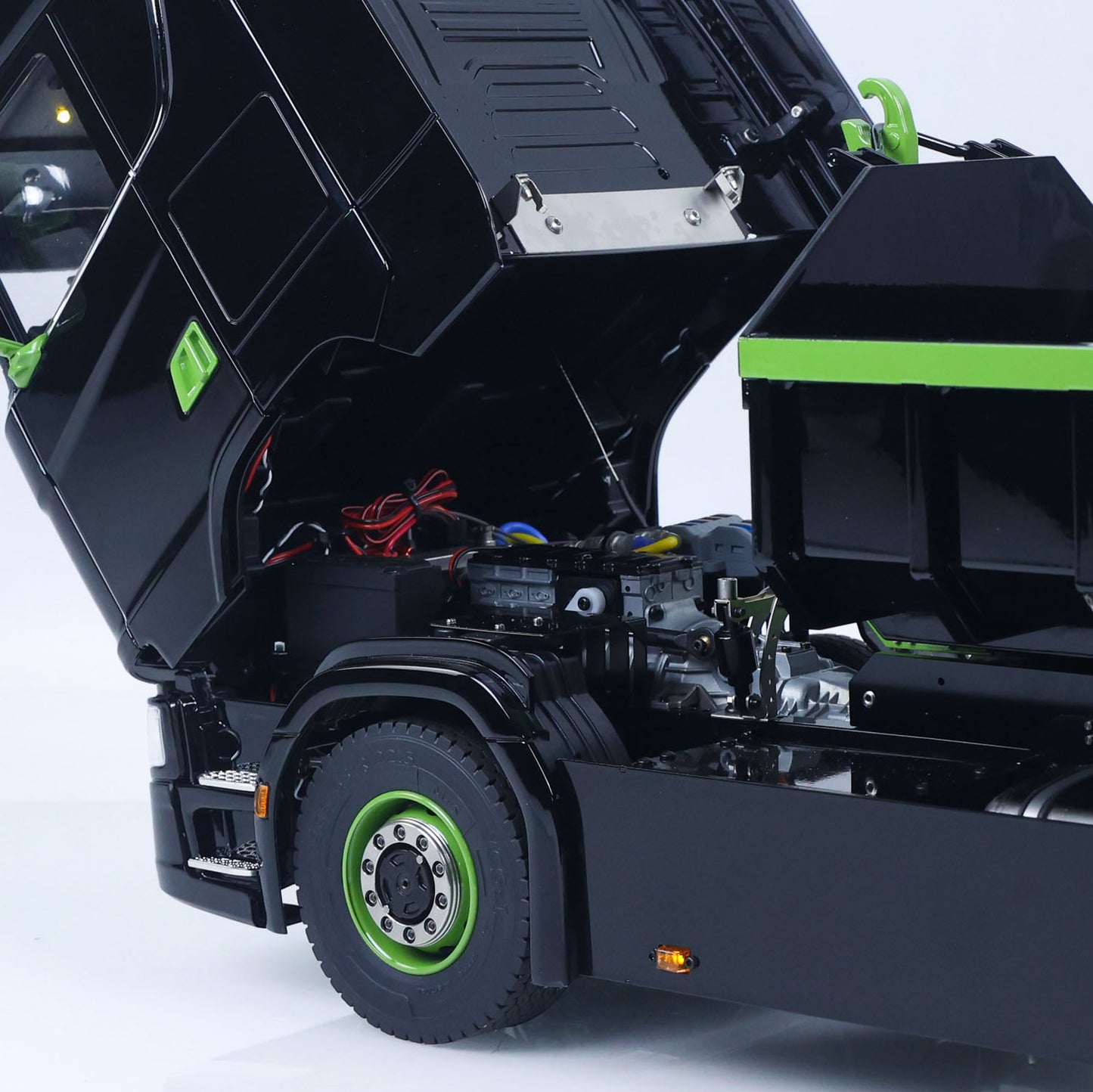 Fast Shipping Metal 6x6 1/14 Hydraulic RC Roll Off Dumper Truck Rear Axle Lifting Steering Car