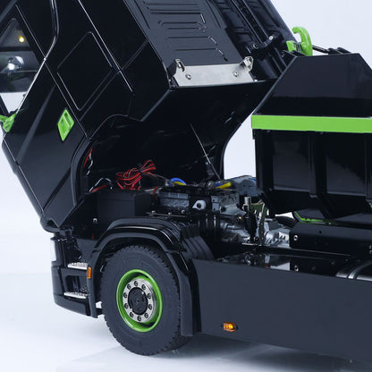 Fast Shipping Metal 6x6 1/14 Hydraulic RC Roll Off Dumper Truck Rear Axle Lifting Steering Car