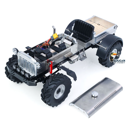 MD 4WD 1/10 Metal RC Tractor MD009 Remote Control Off Road Car Dual Motor Winch Axles Diff Lock Radio Light System No Battery