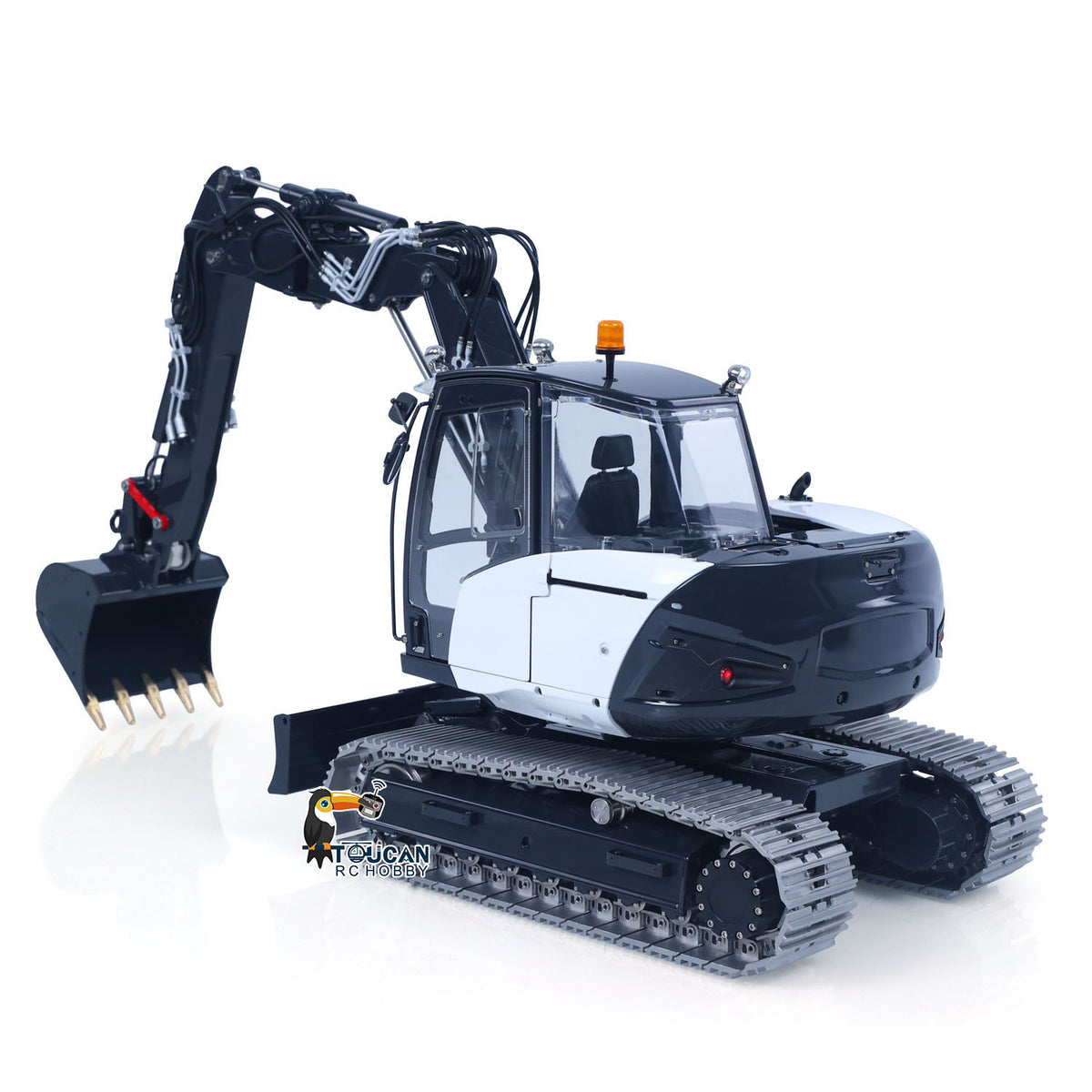 15MC LESU Metal 1/14 Hydraulic RC Excavator MC15 4 Arms Remote Control Digger Model 9 Ways Valve Dual Pumps Light Sound Radio Battery