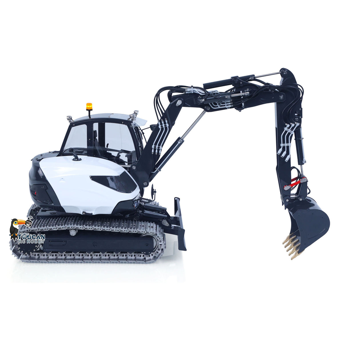 15MC LESU Metal 1/14 Hydraulic RC Excavator MC15 4 Arms Remote Control Digger Model 9 Ways Valve Dual Pumps Light Sound Radio Battery