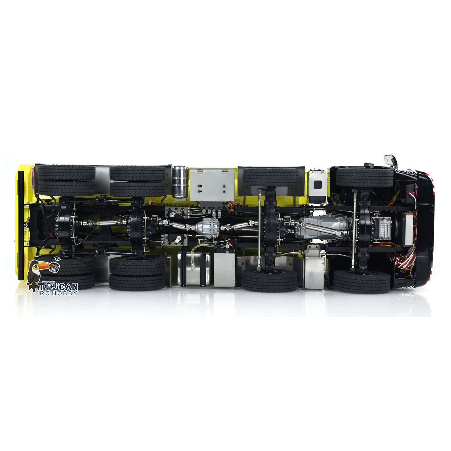 Camion à benne basculante hydraulique RC en métal 1/14 8x8 essieux à blocage différentiel 3 vitesses