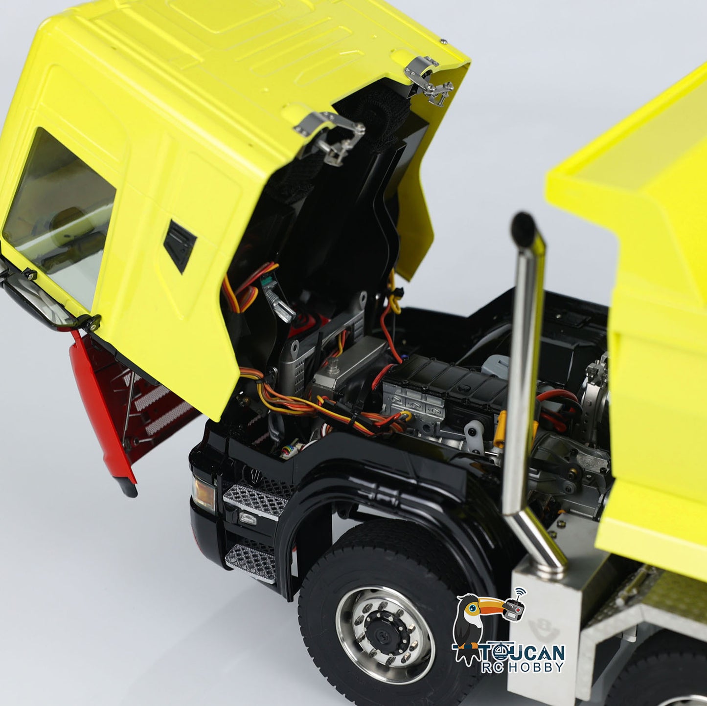 Camion à benne basculante hydraulique RC en métal 1/14 8x8 essieux à blocage différentiel 3 vitesses