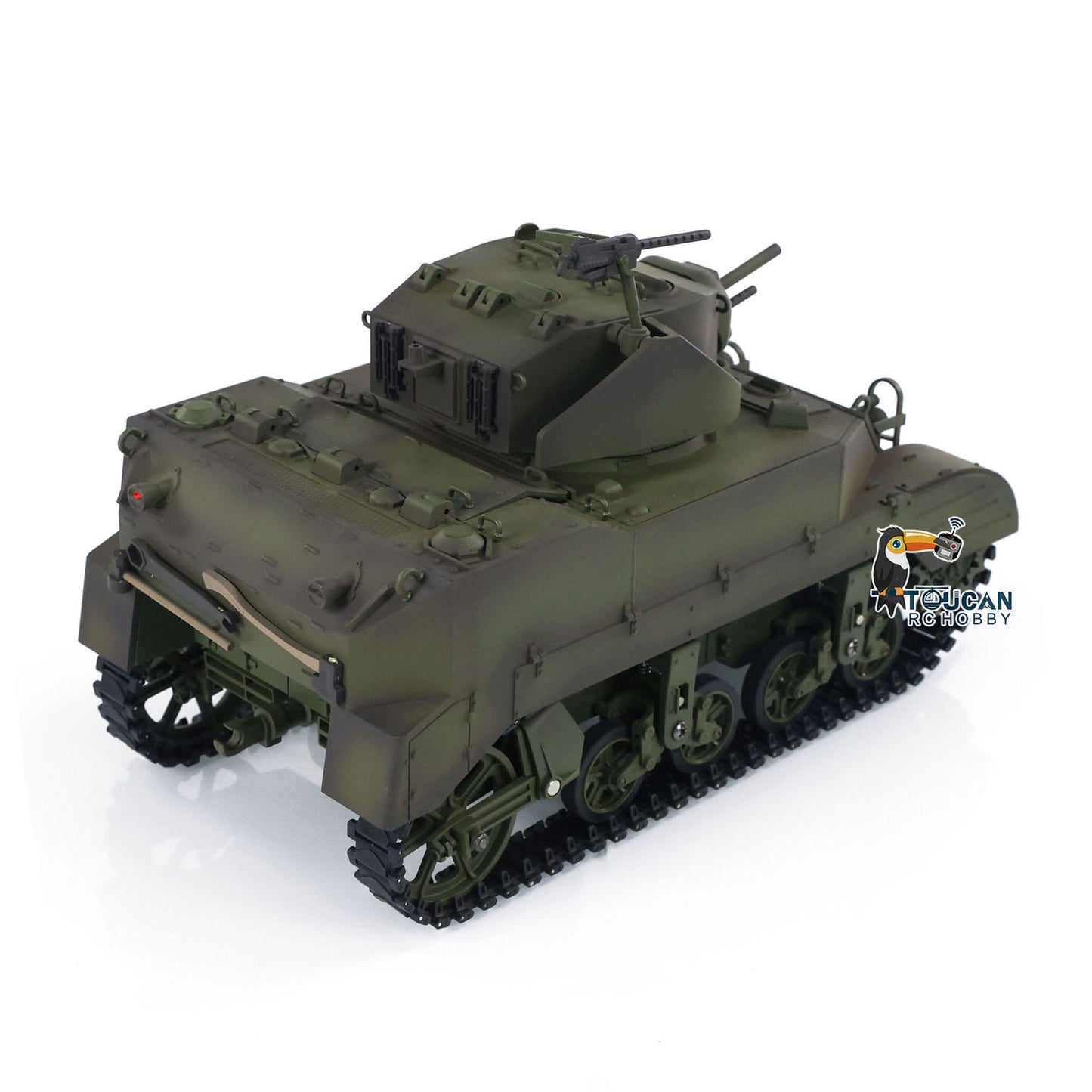 Char télécommandé US M5A1 Stuart VI 1/16 RC Tank léger à 360 degrés avec radio à deux batteries