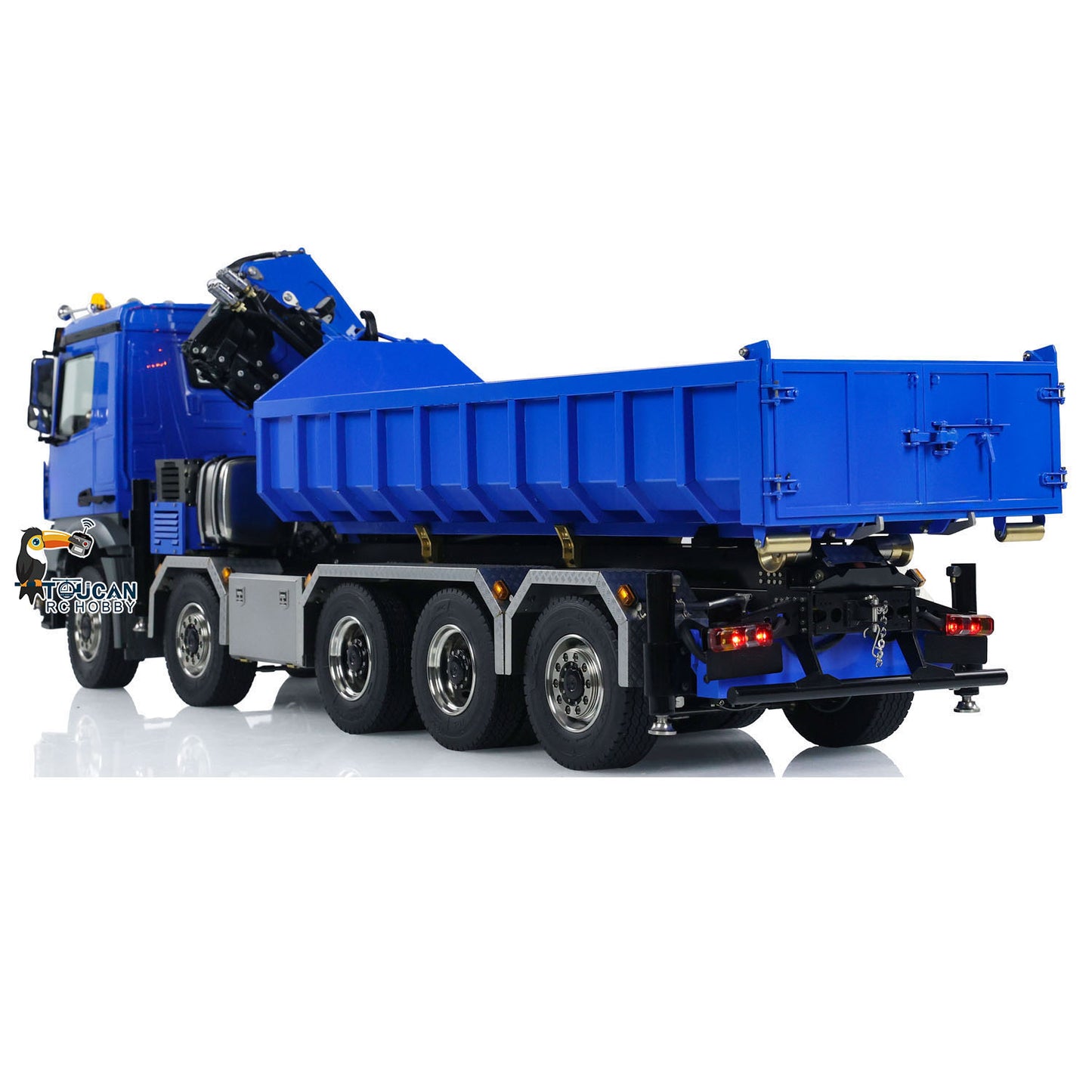 EN STOCK 1/14 10x10 RC Camion-benne à grue hydraulique avec godet en métal normal