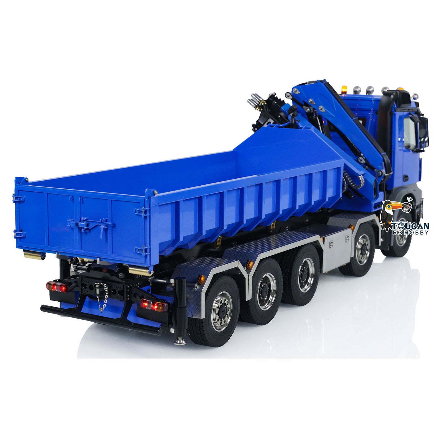 EN STOCK 1/14 10x10 RC Camion-benne à grue hydraulique avec godet en métal normal