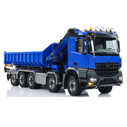 EN STOCK 1/14 10x10 RC Camion-benne à grue hydraulique avec godet en métal normal