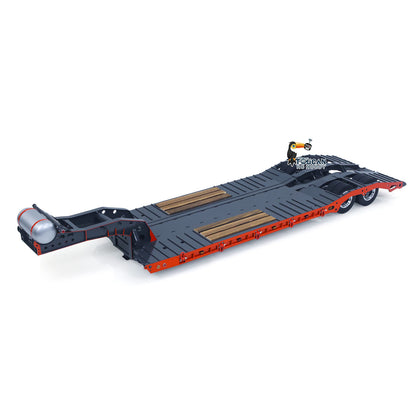 1/14 Metal Lowboy Trailer Gooseneck 2 Axles 10.6Inches Width 41.3Inches Long for TAMIYA RC Tractor Truck Radio Control Digger Loader No Charger