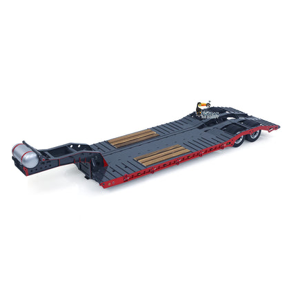 1/14 Metal Lowboy Trailer Gooseneck 2 Axles 10.6Inches Width 41.3Inches Long for TAMIYA RC Tractor Truck Radio Control Digger Loader No Charger