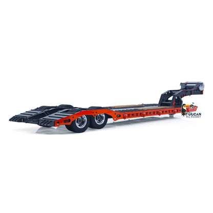 1/14 Metal Lowboy Trailer Gooseneck 2 Axles 10.6Inches Width 41.3Inches Long for TAMIYA RC Tractor Truck Radio Control Digger Loader No Charger