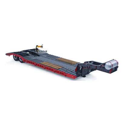 1/14 Metal Lowboy Trailer Gooseneck 2 Axles 10.6Inches Width 41.3Inches Long for TAMIYA RC Tractor Truck Radio Control Digger Loader No Charger