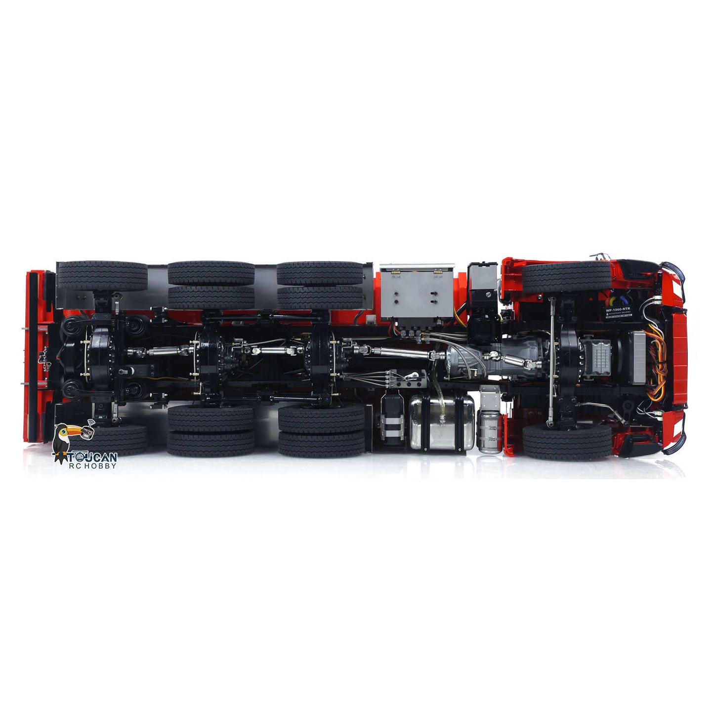 Dumper hydraulique RC en métal 1/14 8x8 Roll Off Dump Truck 3363 Essieu arrière directeur