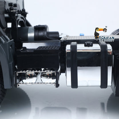 Double E 1/14 6X4 Remote Control Tractor Truck FMX RC Model Vehicle 2Speed Metal Gearbox Chassis Rail Openable Door HotRC Radio