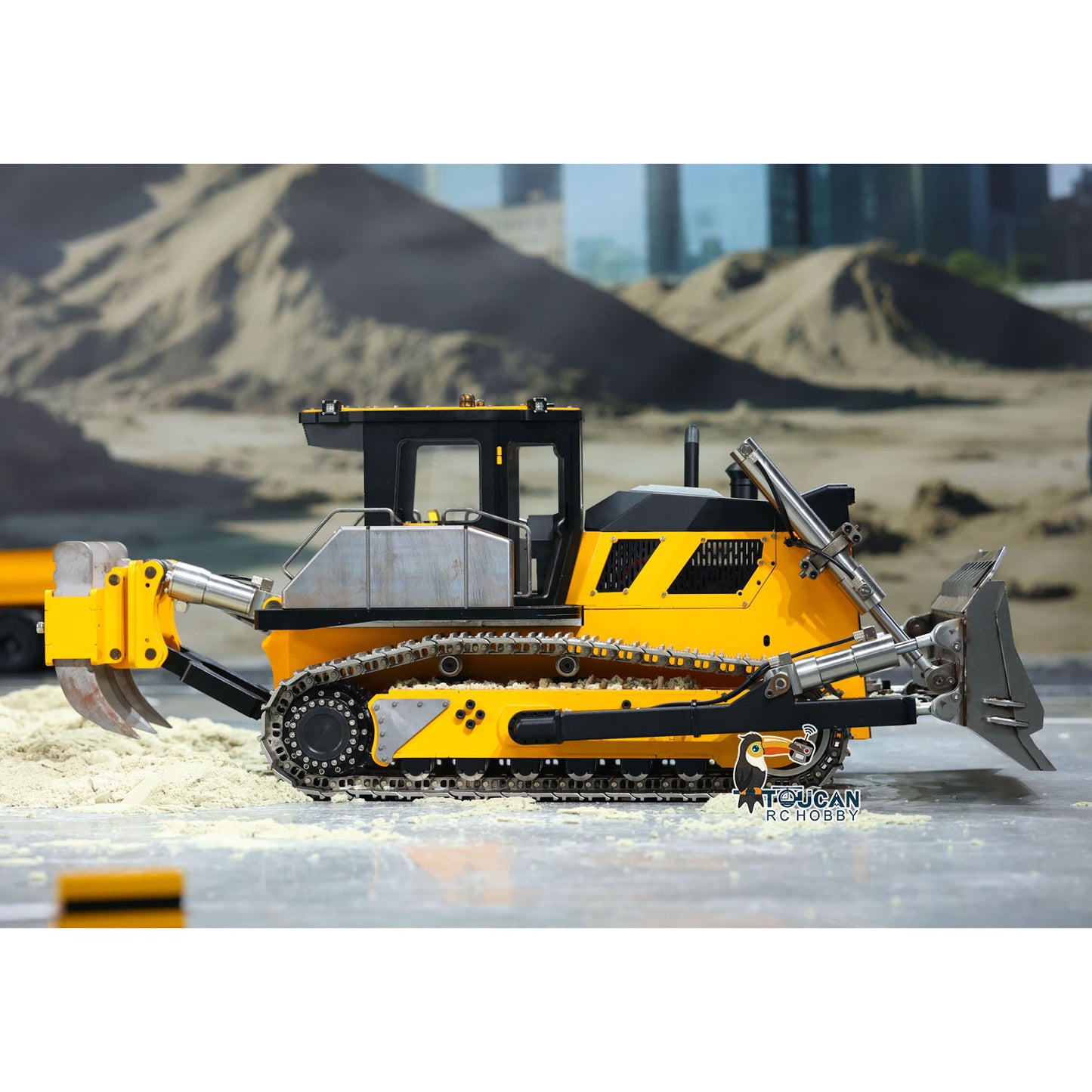 Metal 1/12 RC Hydraulic Bulldozer D155AX RTR Heavy Dozer Model 7 Way Valve 1.0L Oil Pump 5 Plows Radio Master TX15 Radio Battery
