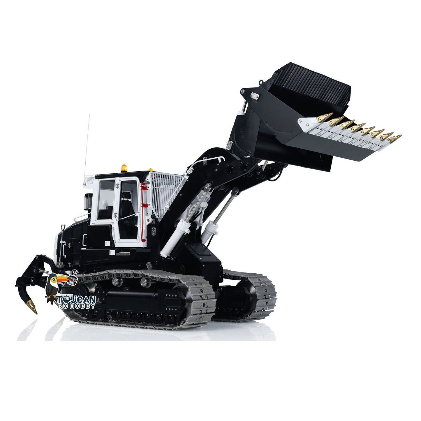 LESU 973K 1/14 Hydraulic RC Loader Upgrade Tracked Car Openable Bucket Rear Plow Model Light Sound B0024