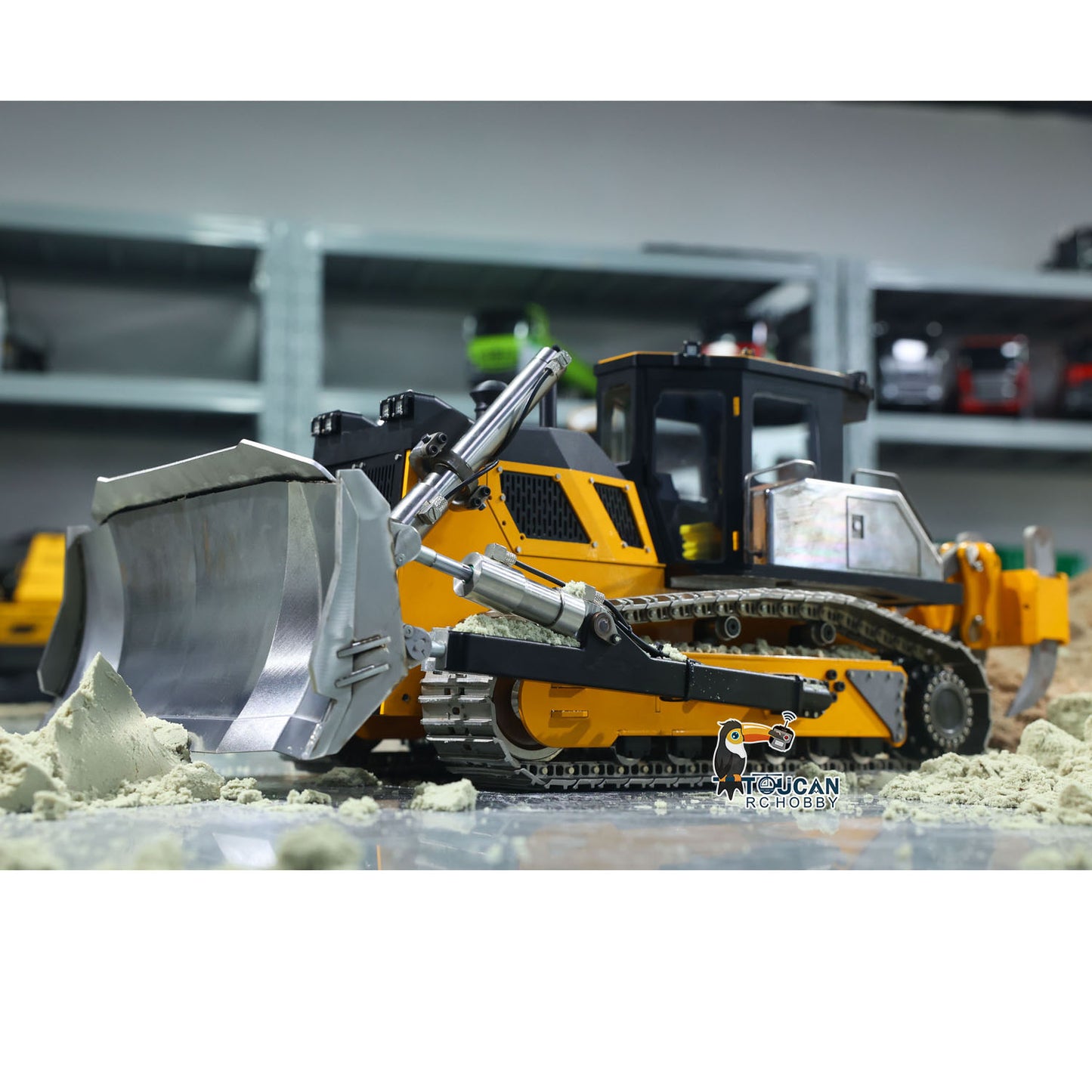 Metal 1/12 RC Hydraulic Bulldozer D155AX RTR Heavy Dozer Model 7 Way Valve 1.0L Oil Pump 5 Plows Radio Master TX15 Radio Battery